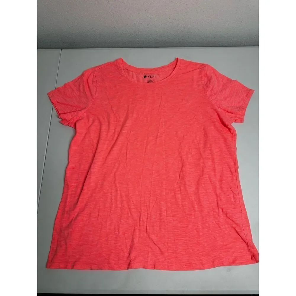 Stylus Orange Crew Neck T-shirt Cotton Blend Size XXL